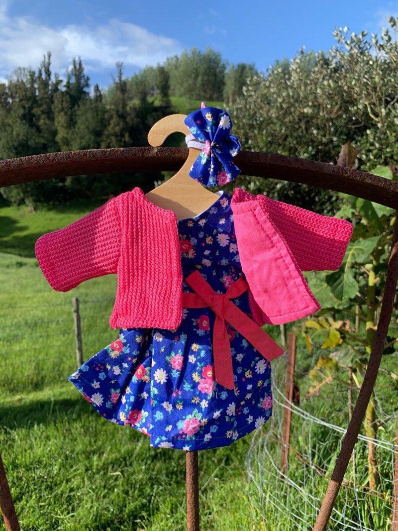 Hopscotch Dolls | DOLLS CLOTHES PINK AND BLUE FLORAL DRESS