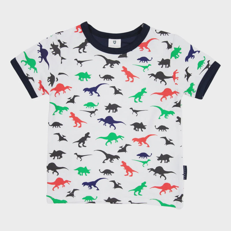 Korango | Dinosaur Print Tee - White