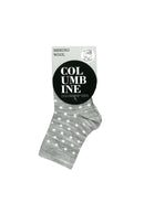 Columbine | Merino Crew Spot Socks -Grey/White Spot