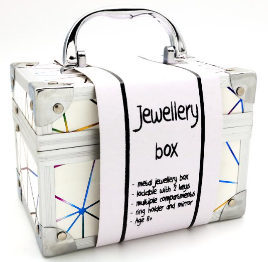 Metal Jewellery Box Med Colours - Asstd