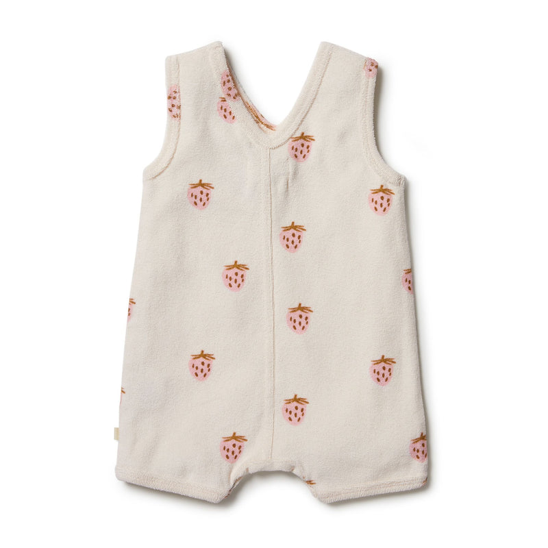 Wilson & Frenchy Organic Terry Playsuit - Sweet Strawberry