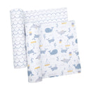 Living Textiles | 2pk Muslin Swaddles - Whale of a Time
