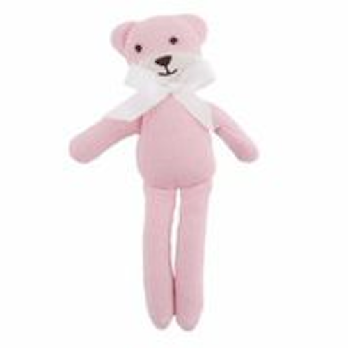 Baby Bow | Knitted Teddy Rattle with Bow 29cm RRP $19.99